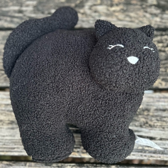 Martha Stewart Home Holiday Decor Plush Black Cat 12" Halloween Weighted Z6 - Picture 6 of 6